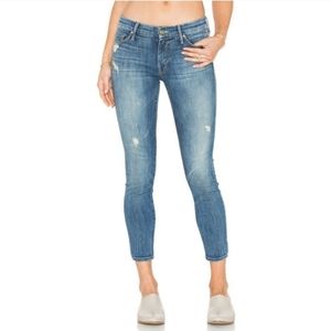 MOTHER the looker crop rough it up skinny jeans 27 distressed
